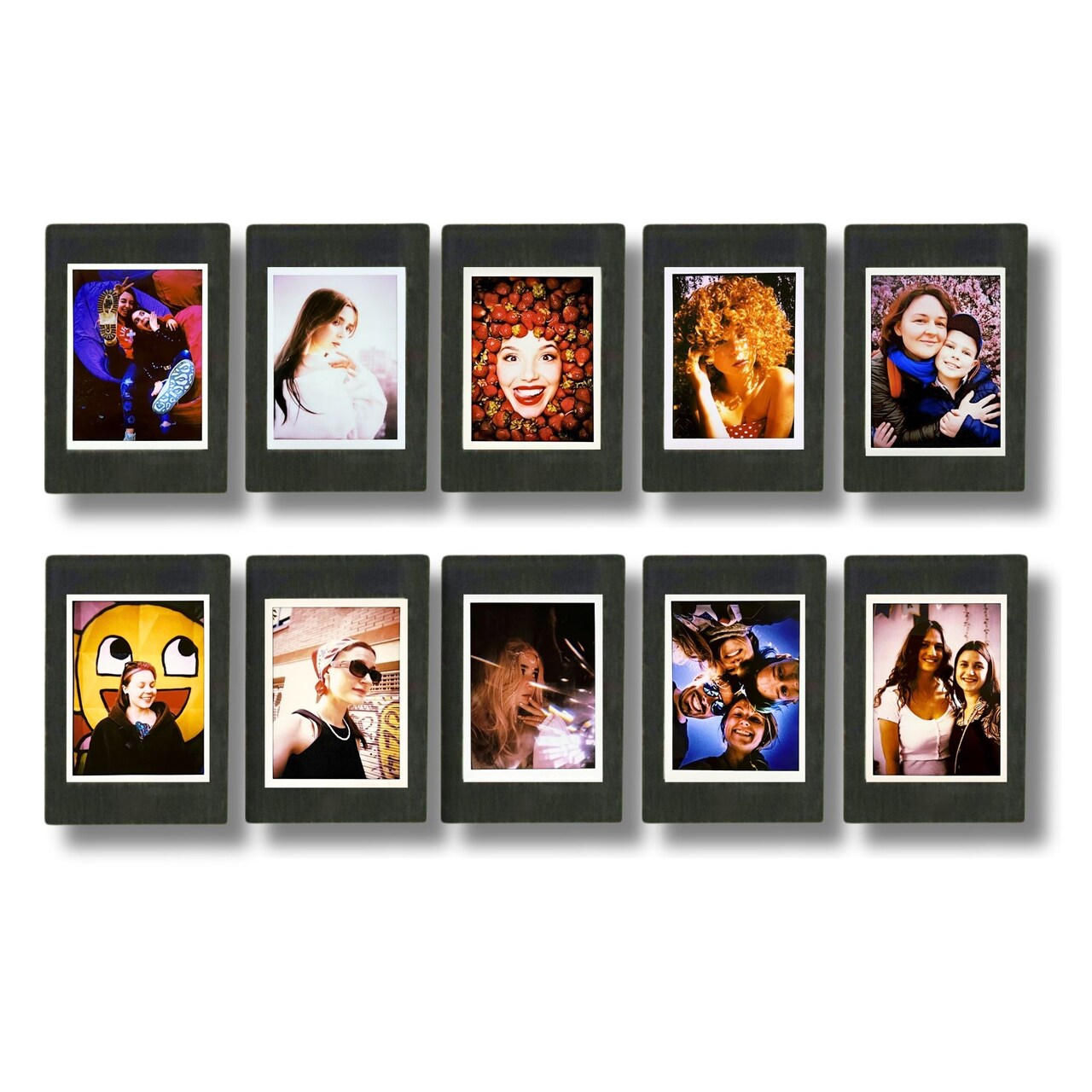 Wooden Photo Frames – Set of 10 Mini Frames (Compatible with Instax Mini Photos) – Eco-Friendly Vintage Photo Display – Perfect Wall Decor & Gift Idea for Photography Lovers